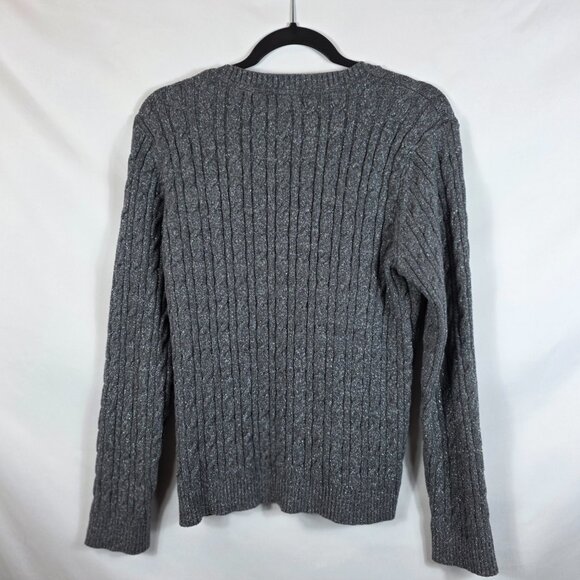 Charter Club Cable Knit Sweater Women's Size XL Gray & Silver Cotton Blend - Picture 11 of 11